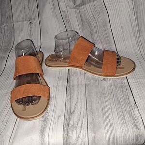 Sorel Women's Rust Suede Double-Strap Sandals